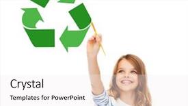  Presentation with waste - Colorful presentation design enhanced with waste recycling reuse environment backdrop and a white colored foreground