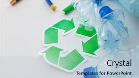  Presentation with waste water reuse - Slide deck enhanced with waste recycling reuse garbage disposal background and a light blue colored foreground