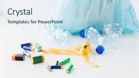  Presentation with nuclear waste disposal - PPT layouts having waste recycling reuse garbage disposal background and a sky blue colored foreground