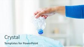  Presentation with plastic reuse - Cool new presentation theme with waste recycling reuse garbage disposal backdrop and a cool aqua colored foreground