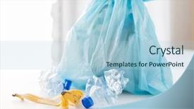  Presentation with garbage - PPT theme with waste recycling reuse garbage disposal background and a light blue colored foreground