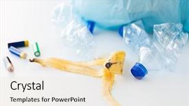  Presentation with garbage - Colorful PPT theme enhanced with waste recycling reuse garbage disposal backdrop and a lemonade colored foreground