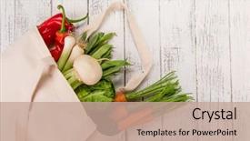  Presentation with eco plastic - Theme with waste shopping concept plastic free background and a coral colored foreground