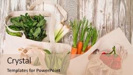  Presentation with bio plastic - Colorful PPT layouts enhanced with waste shopping concept plastic free backdrop and a lemonade colored foreground