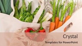  Presentation with bio plastic - Slides having waste shopping concept plastic free background and a coral colored foreground