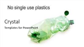  Presentation with waste water reuse - Audience pleasing presentation consisting of waste water reuse - used plastic bottles crushed backdrop and a white colored foreground