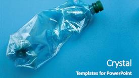  Presentation with plastic reuse - Amazing PPT layouts having waste water reuse - used plastic bottles crushed backdrop and a teal colored foreground