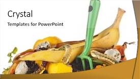 Presentation with food white - PPT theme enhanced with wasted food - compost pile of kitchen scraps background and a white colored foreground