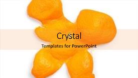  Presentation with food white - Presentation having wasted food - peeled orange skin isolated background and a gold colored foreground