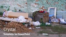  Presentation with pollution - Theme enhanced with wasteland-with-a-lot-garbage background and a tawny brown colored foreground