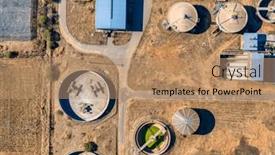  Presentation with wastewater treatment plant - PPT theme having wastewater-treatment-plant-and-system and a coral colored foreground