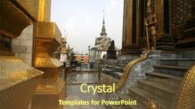  Presentation with bangkok - Beautiful slide set featuring wat arun ancient buddhist temple in bangkok backdrop and a tawny brown colored foreground