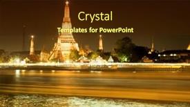  Presentation with bangkok - Presentation design with wat arun at night bangkok thailand background and a wine colored foreground