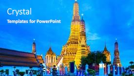  Presentation with bangkok - Slide set with wat-arun-in-bangkok background and a gray colored foreground