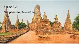  Presentation with ayutthaya - Beautiful slide set featuring wat chaiwatthanaram ayutthaya historical park backdrop and a sky blue colored foreground