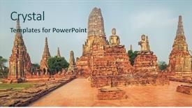  Presentation with ayutthaya - PPT theme consisting of wat chaiwatthanaram ayutthaya historical park background and a lemonade colored foreground