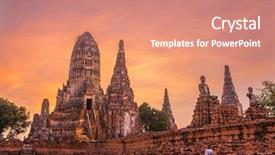 Presentation with ayutthaya - Beautiful PPT layouts featuring wat chaiwatthanaram temple in ayutthaya backdrop and a coral colored foreground