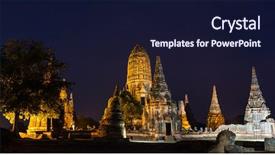  Presentation with ayutthaya - Presentation theme having wat chaiwatthanaram temple in ayutthaya background and a wine colored foreground