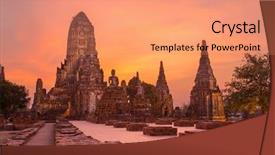  Presentation with ayutthaya - Amazing PPT layouts having wat chaiwatthanaram temple in ayutthaya backdrop and a coral colored foreground