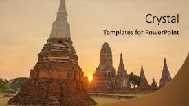  Presentation with ayutthaya - Slide set enhanced with wat chaiwatthanaram temple in ayutthaya background and a coral colored foreground