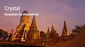  Presentation with ayutthaya - Beautiful slides featuring wat chaiwatthanaram temple in ayutthaya backdrop and a gray colored foreground