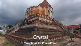  Presentation with chiang mai - Amazing presentation design having wat jedi luang temple chiang backdrop and a tawny brown colored foreground