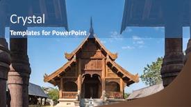  Presentation with thai temple - Amazing PPT theme having wat-khuang-kom-thai-lanna backdrop and a teal colored foreground