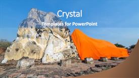  Presentation with ayutthaya - Audience pleasing slides consisting of wat lokayasutharam in ayutthaya backdrop and a teal colored foreground