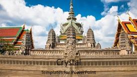  Presentation with thai temple - Slide set with wat phra kaeo temple background and a coral colored foreground