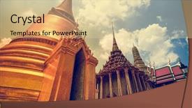  Presentation with asia history - Cool new PPT theme with wat phra kaew bangkok thailand backdrop and a lemonade colored foreground