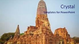  Presentation with ayutthaya - Beautiful presentation theme featuring wat phra ram ayutthaya historical backdrop and a light blue colored foreground