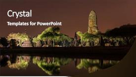  Presentation with historical heritage - Slide set having wat phra ram temple background and a tawny brown colored foreground