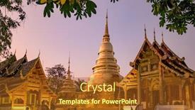  Presentation with chiang mai - Cool new slide deck with wat-phra-singh-in-chiang backdrop and a tawny brown colored foreground