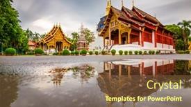  Presentation with chiang mai - Presentation theme featuring wat-phra-singh-in-chiang background and a tawny brown colored foreground