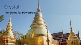  Presentation with chiang mai - Colorful presentation theme enhanced with wat-phra-singh-temple backdrop and a light blue colored foreground