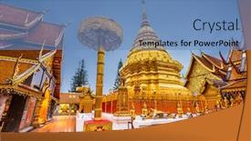  Presentation with chiang mai - Theme featuring wat-phra-that-doi-suthep background and a teal colored foreground
