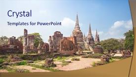  Presentation with ayutthaya - Slide set enhanced with wat phrasisanpetch in the ayutthaya background and a sky blue colored foreground
