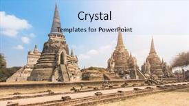  Presentation with ayutthaya - Audience pleasing PPT theme consisting of wat phrasisanpetch in the ayutthaya backdrop and a light blue colored foreground