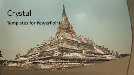  Presentation with ayutthaya - Presentation enhanced with wat phu khao thong ayutthaya background and a light gray colored foreground