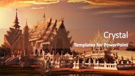 Presentation with thailand - Beautiful presentation featuring wat rong-khun northern thailand backdrop and a tawny brown colored foreground