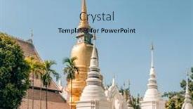  Presentation with chiang mai - PPT theme featuring wat-suan-dok-temple background and a light blue colored foreground