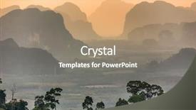  Presentation with krabi - PPT theme consisting of wat tham suea on mountain background and a gray colored foreground