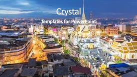  Presentation with buddha - Beautiful slides featuring wat trimitre golden buddha temple backdrop and a teal colored foreground