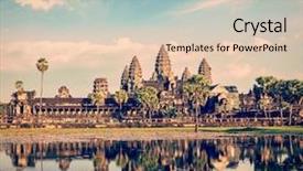  Presentation with vintage retro - Theme featuring wat with reflection in water background and a lemonade colored foreground