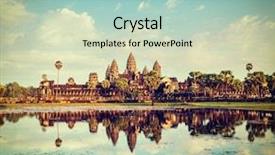  Presentation with vintage retro - Beautiful PPT layouts featuring wat with reflection in water backdrop and a light blue colored foreground