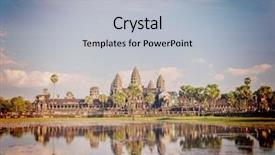  Presentation with vintage retro - Cool new slides with wat with reflection in water backdrop and a  colored foreground