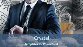  Presentation with circuit - Theme featuring watch against digital circuit background and a ocean colored foreground