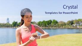  Presentation with smart watch red - PPT theme having watch and ready for running background and a sky blue colored foreground