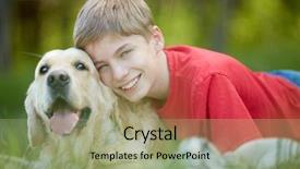  Presentation with pet - Slides with watch dogs - portrait of happy lad background and a mint green colored foreground