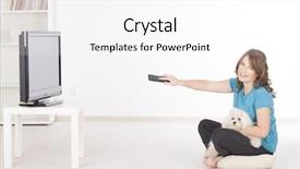  Presentation with cute cat and dog - Audience pleasing PPT theme consisting of watch dogs - woman and cute white maltese backdrop and a white colored foreground